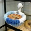 reptile hide cave with suction cup – warm plush shelter for snakes & small reptiles