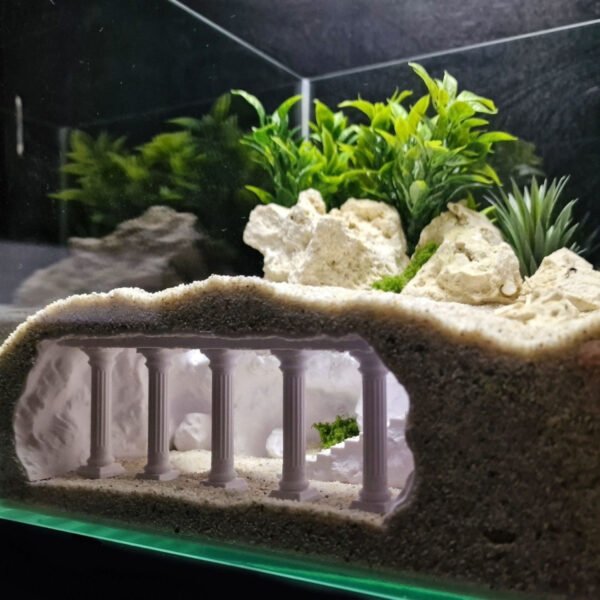 reptile decoration hide cave – 3d printed plastic shelter for terrariums & aquariums