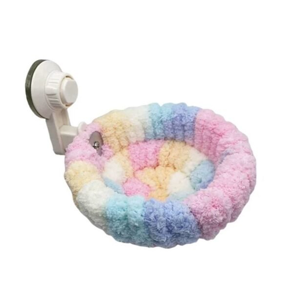 Plush reptile hide cave with suction cup