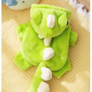 Cat dinosaur hoodie costume grass green